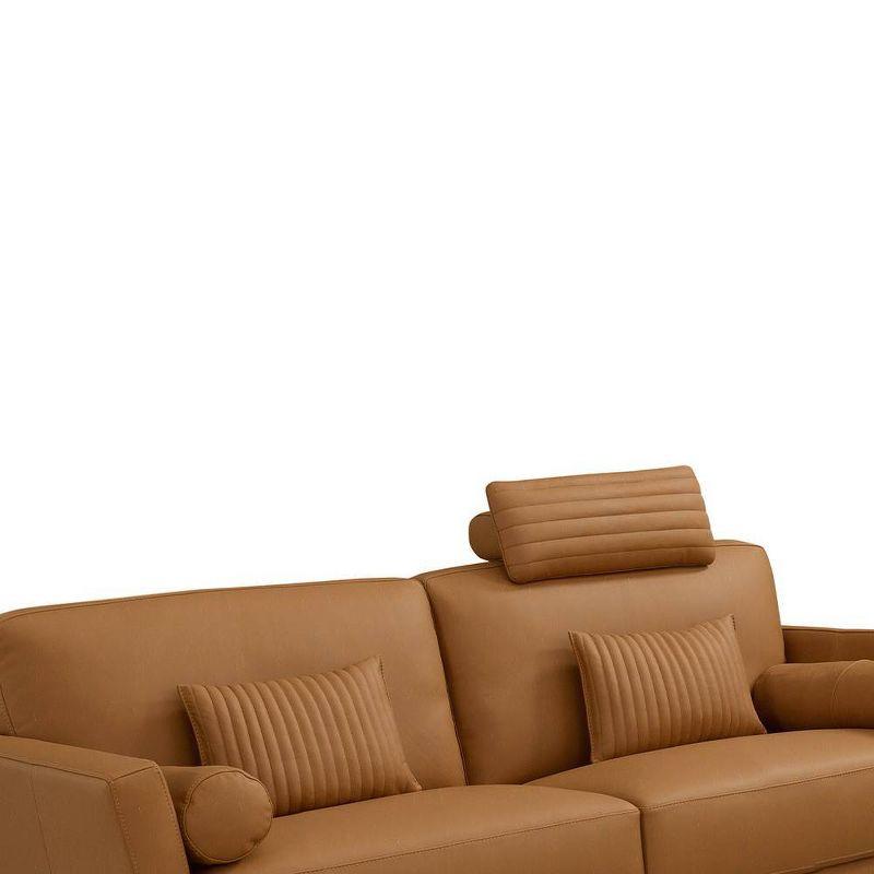 68" Tussio Sofa Saddle Tan Leather - Acme Furniture