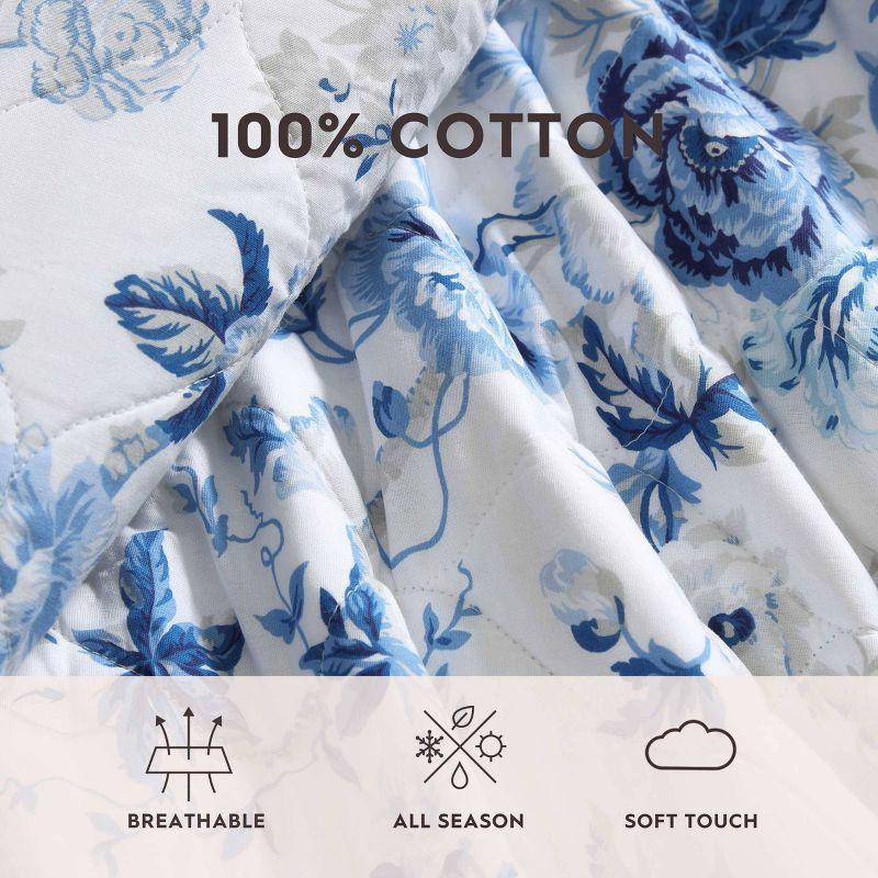 Laura Ashley Laura Ashley Breezy Floral Cotton Reversible Quilt Set