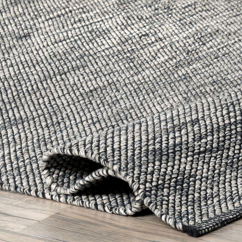 Handcrafted Artisanal Gray Cotton 3' x 5' Area Rug