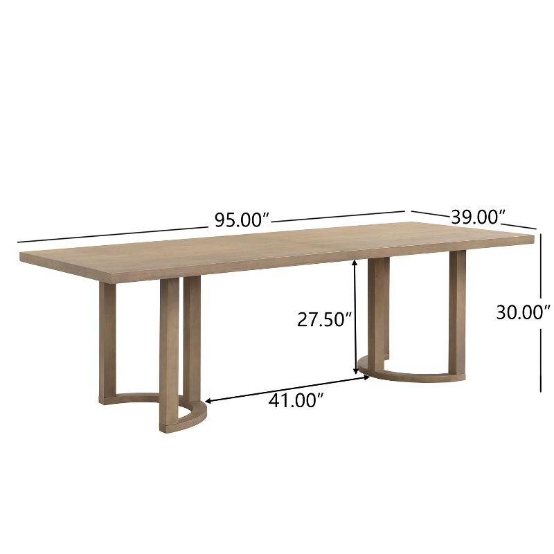 Christopher Knight Home Evat 95" Rubberwood Modern 8 Seater Rectangle Dining Table, Light Ash