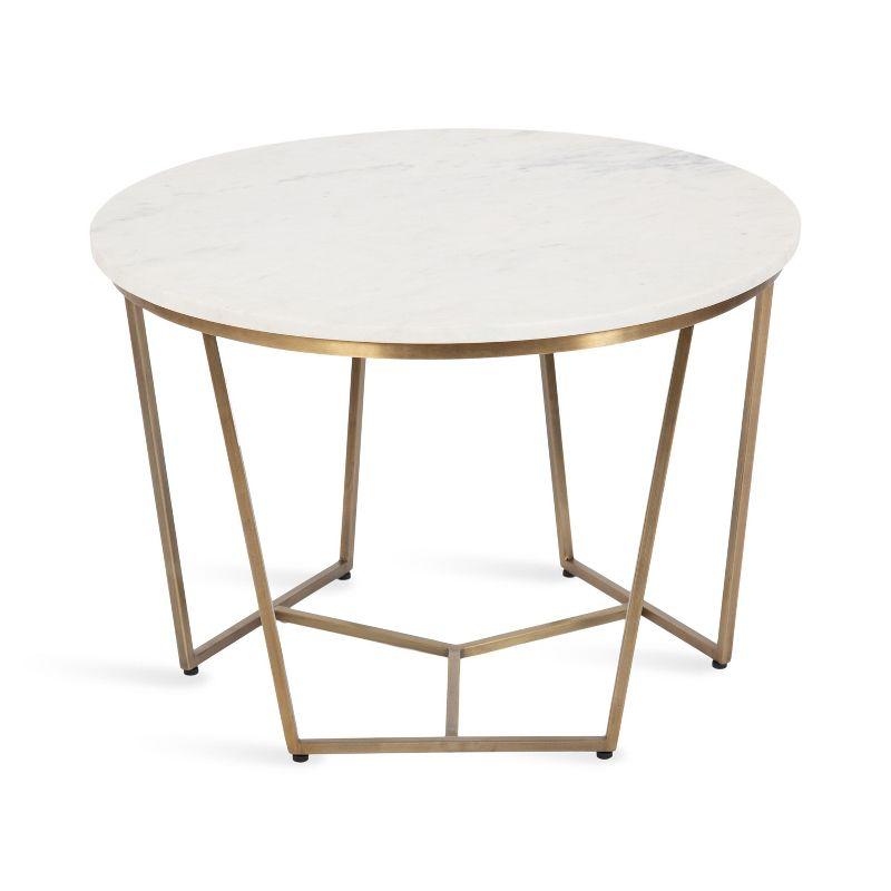 Kate and Laurel Solvay Round Metal Coffee Table, 26x26x18, Gold