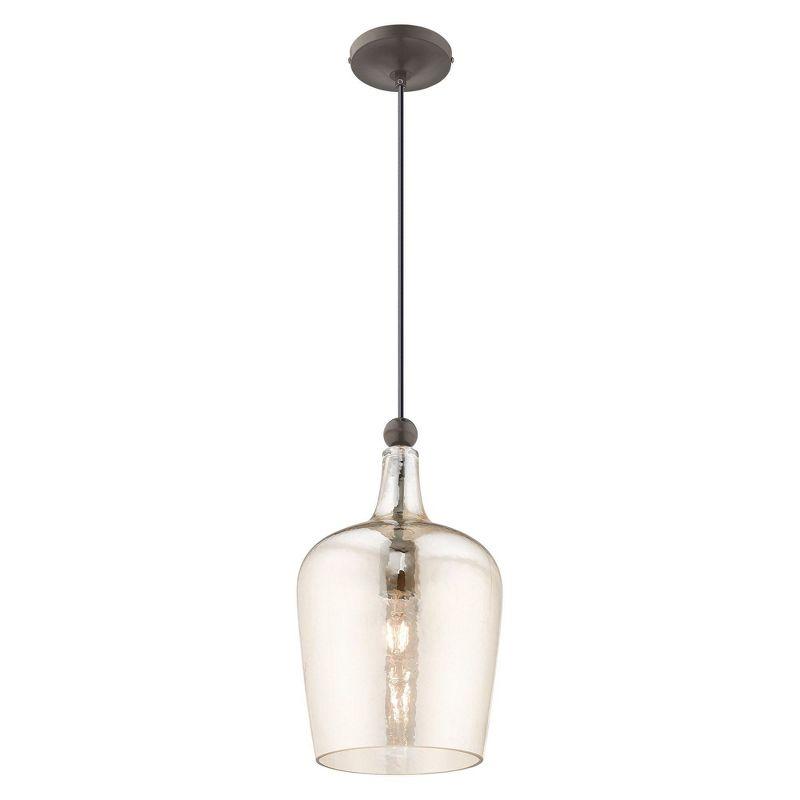 Livex Lighting Art Glass 1 - Light Pendant in  English Bronze