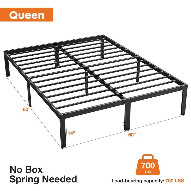 Ebern Designs Heavy Duty Metal Bed Frame with Sturdy Steel Slat Support