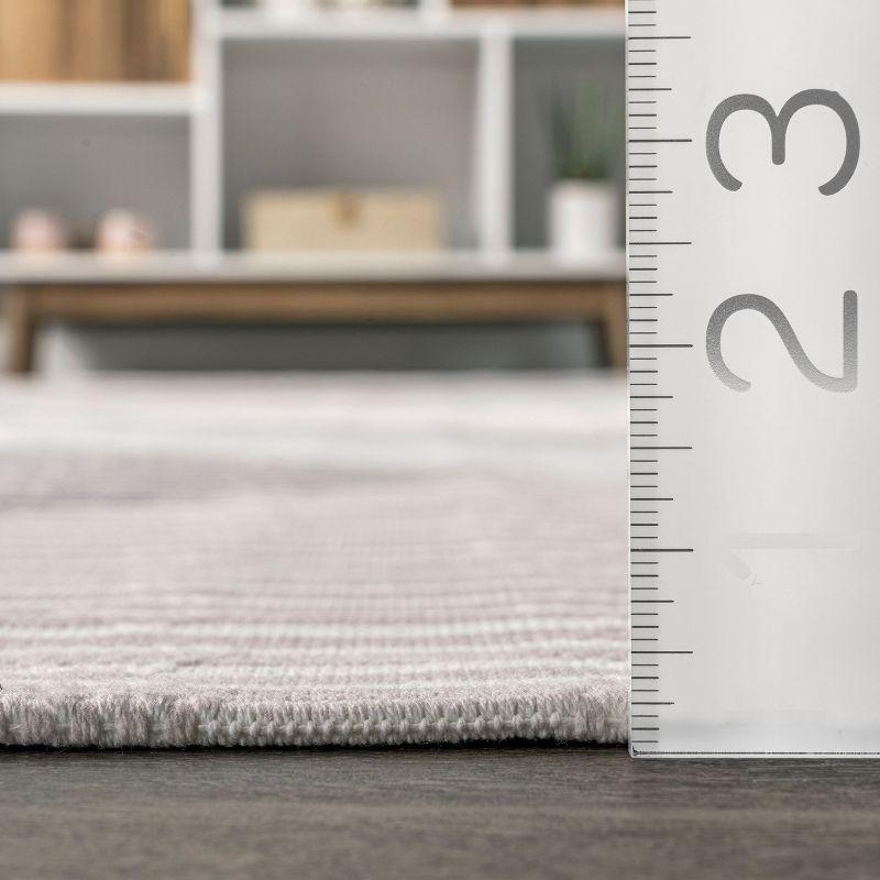 Nuloom Alesha Modern Striped Machine Washable Indoor Area Rug Beige 4' x 6'