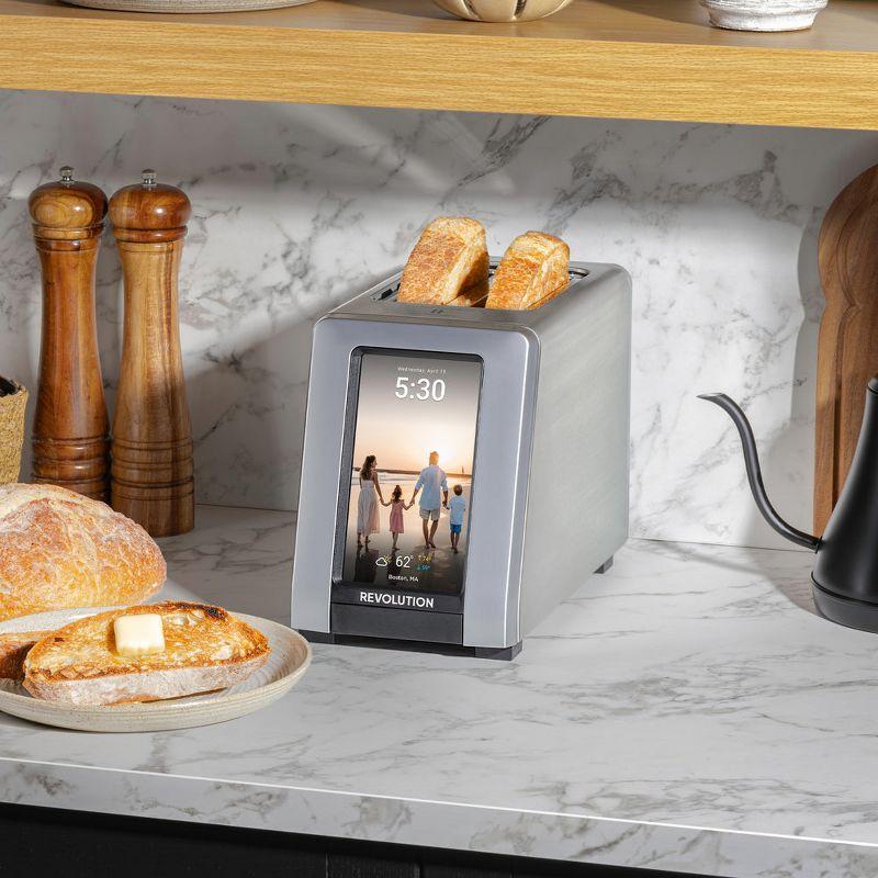 Stainless Steel Digital 2-Slice Touchscreen Toaster with Crumb Tray