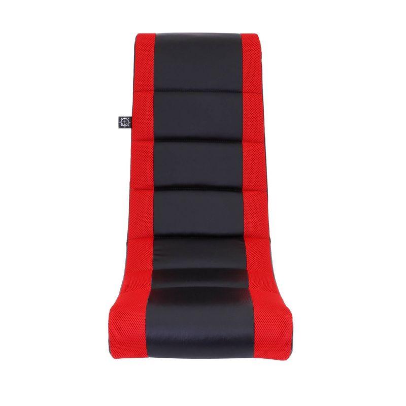 Video Rocker Gaming Chair Black/Red - The Crew Furniture: Ergonomic Floor Seat, Padded for Comfort, No Assembly Required
