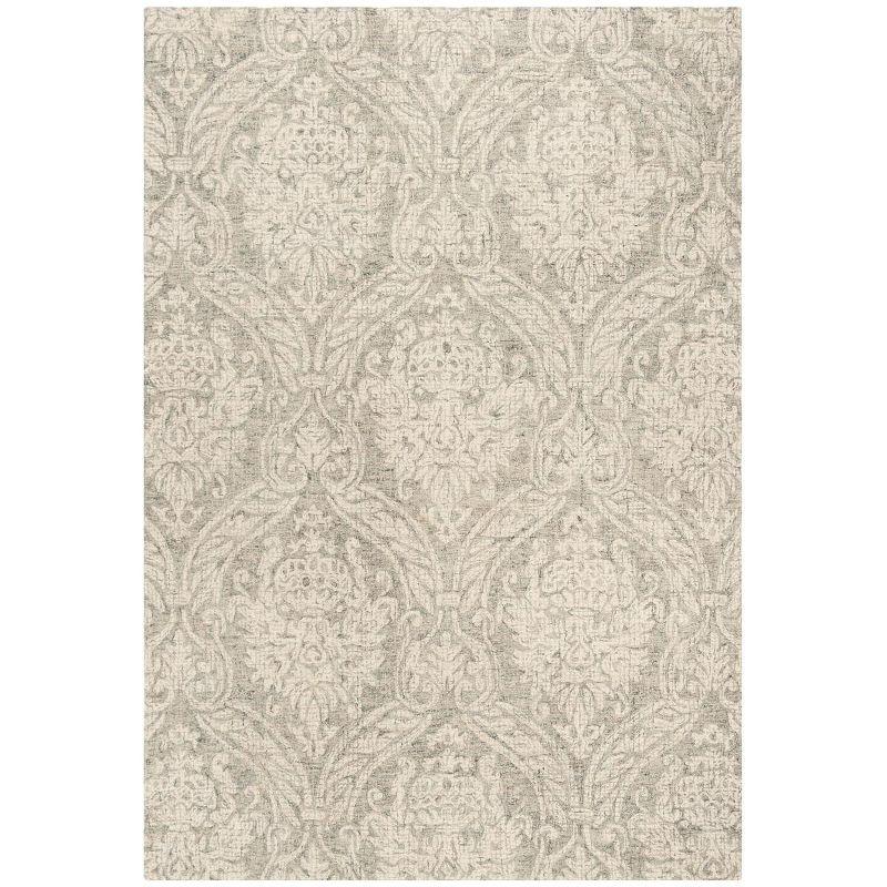 Rosemarie Abstract Handmade Tufted Wool Gray/Ivory Area Rug