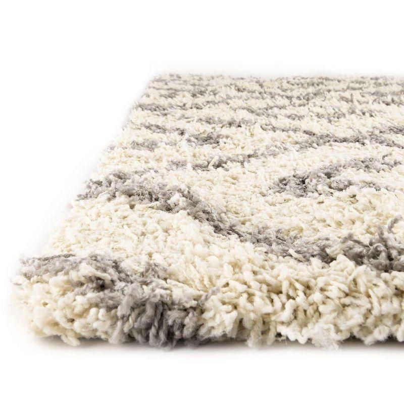 Unique Loom 6' 0 x 9' 0 Rectangle Trellis Shag Ivory Area Rug