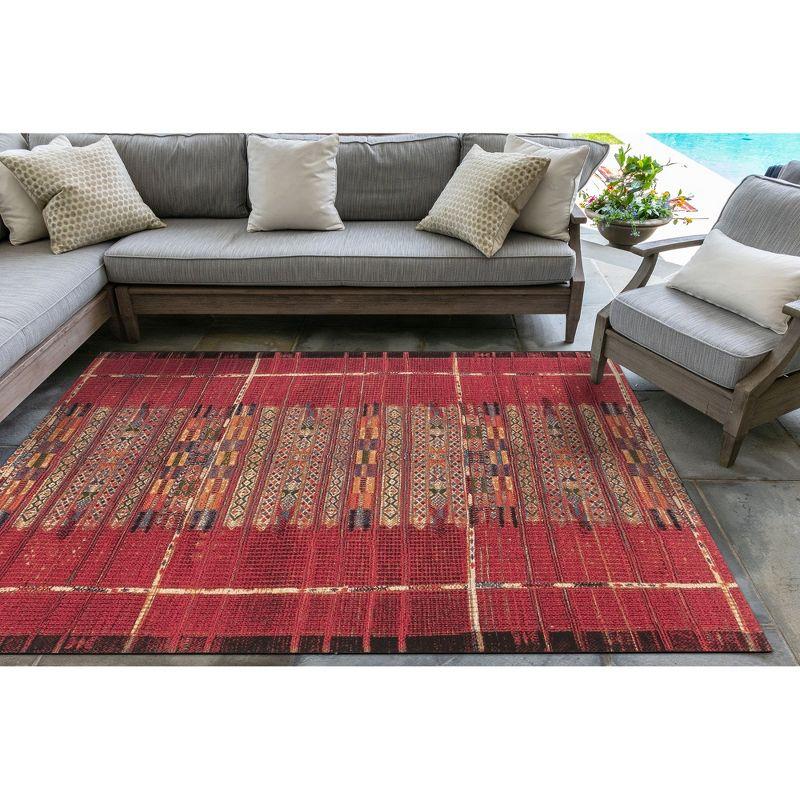 Liora Manne Marina Stripe Indoor/Outdoor Rug Red 6'6" x 9'4"