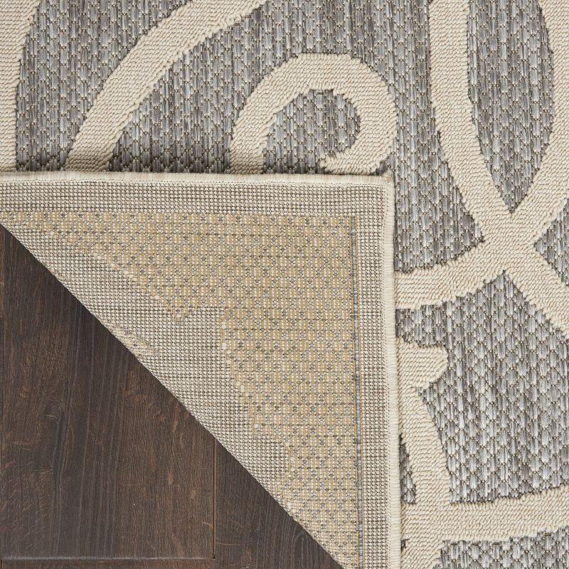 Gray Geometric Hand-knotted Synthetic 4' x 6' Area Rug