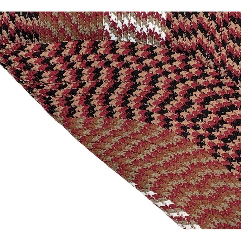 48" x 72" Alpine Collection Burgundy Stripe Reversible Indoor Area Utility Oval Rug - Better Trends