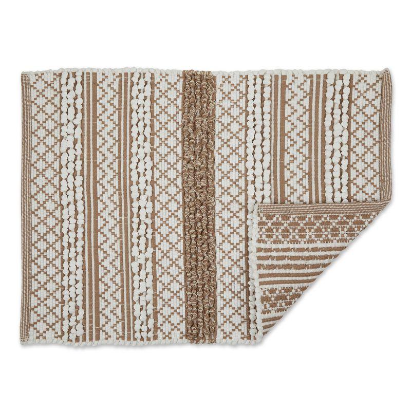 Design Imports Handloomed Slub Stripe - Stone & White - 2 X 3 Ft