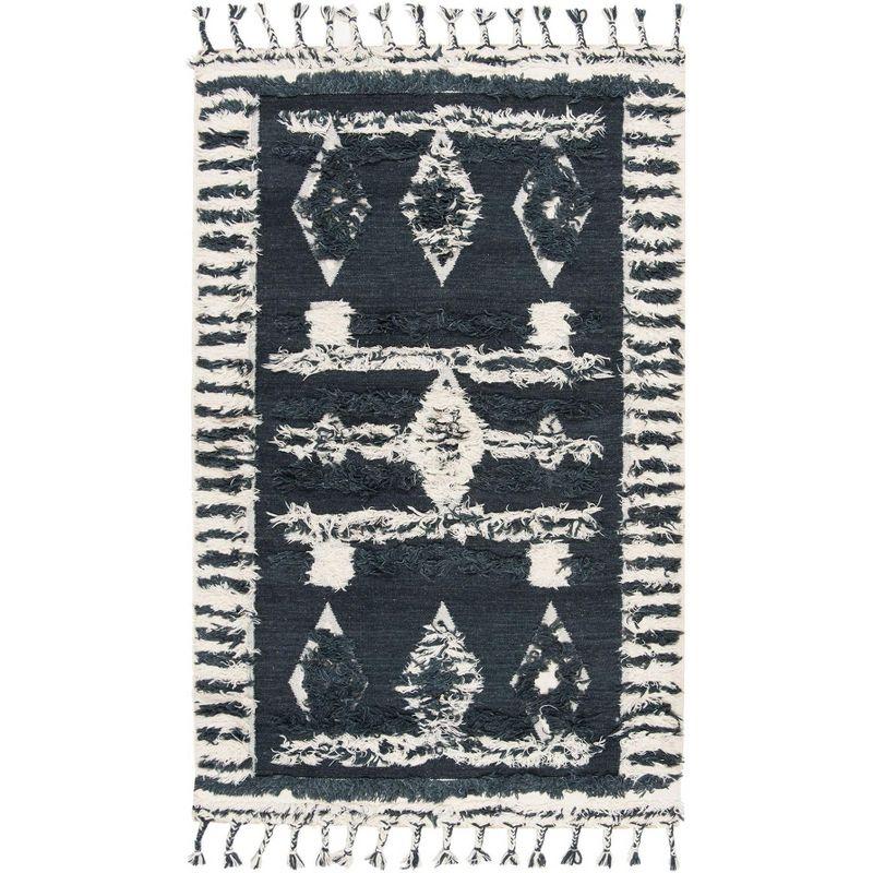 Kenya KNY601 Hand Knotted Area Rug - Charcoal/Ivory - 8'9"x11'9" - Safavieh.