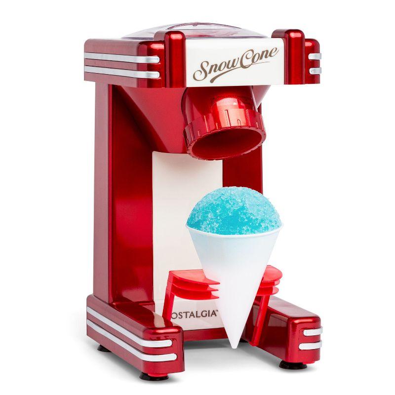 Nostalgia Nostalgia Retro Single Countertop Snow Cone Maker, Includes 1 Reusable Plastic Cup, Stainless Steel Blades