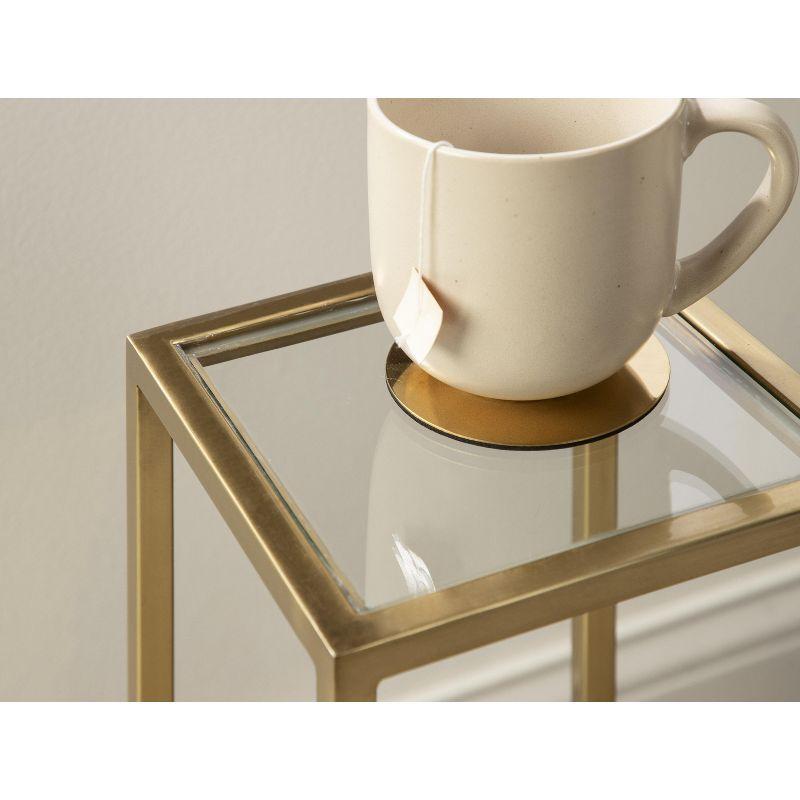 Kate and Laurel Jaspur Square Metal Drink Table, 7x7x21, Gold
