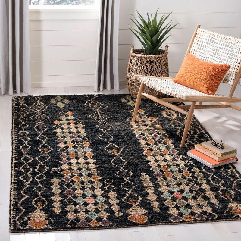 Bohemian BOH664 Hand Knotted Area Rug Black / Beige 5' X 8' - Safavieh.