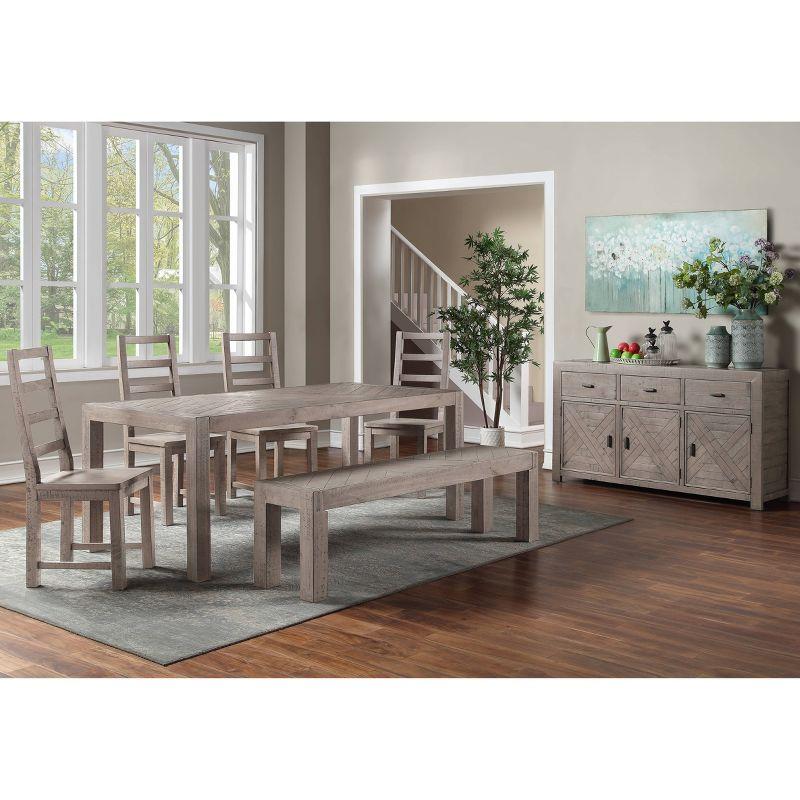 Auckland 67" Weathered Gray Reclaimed Wood Dining Bench