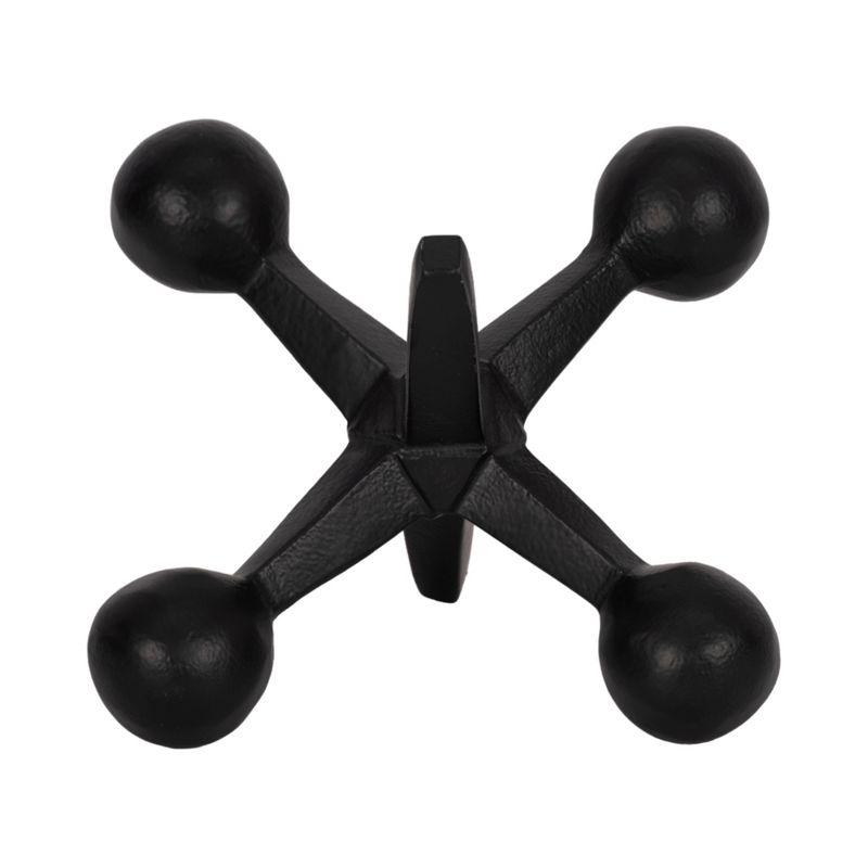 Sagebrook Home Creative Metal Jacks Sculpture for Room, Bedroom or Office Decor, Aluminum, Black 7 L x 5 W x 5 H Inches