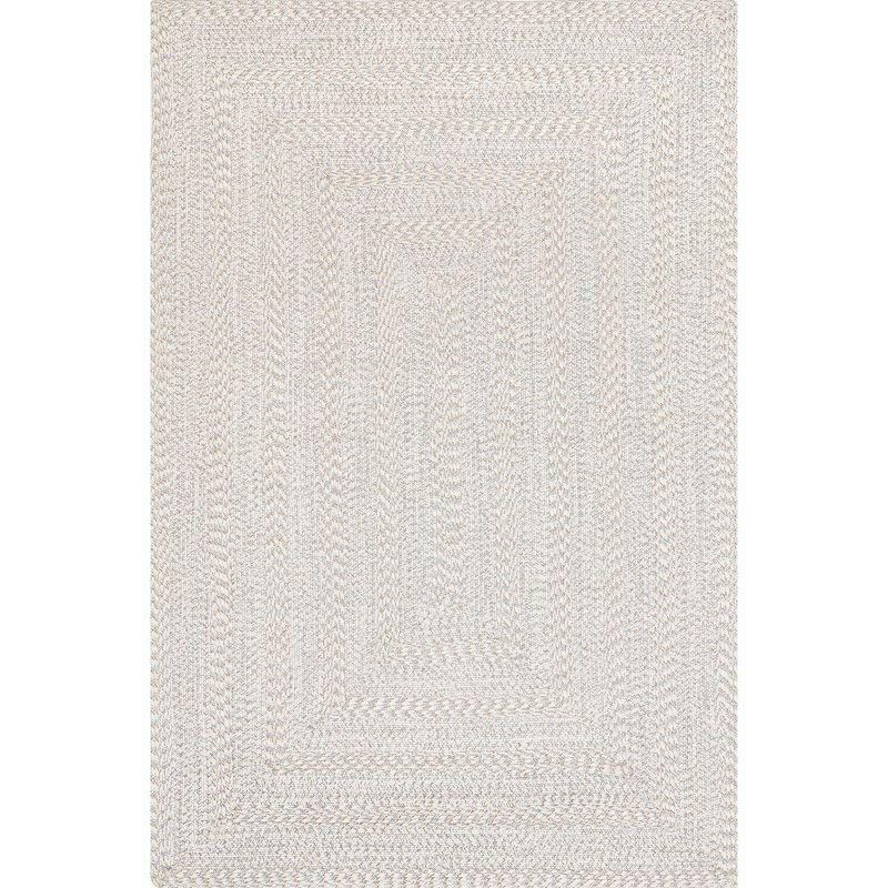 Nuloom Rowan Solid 6x9 Indoor/Outdoor Area Rug for Living Room Patio Deck Front Porch Kitchen, Ivory