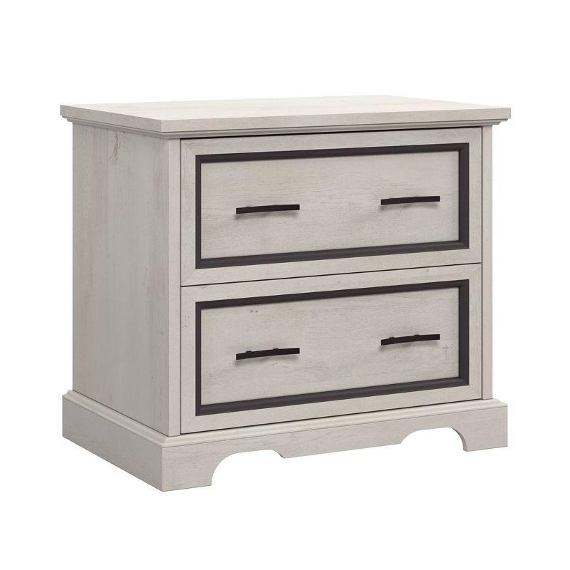 Sauder Carolina Grove 2 Drawer Lateral File Cabinet Winter Oak: Traditional Style, MDF, Metal Hardware, Laminate Surface