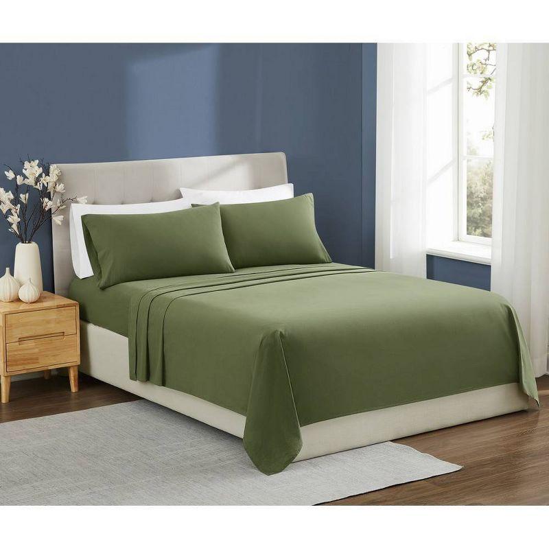Brooklyn Loom Full 4pc Essential Cotton Sheet Set Green