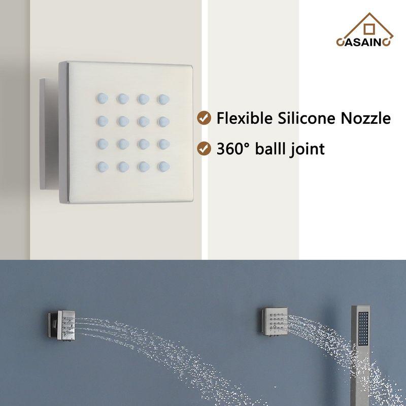 CASAINC LED Thermostatic Dual Shower Heads Ceiling Mount Fixed and Handheld Shower Head