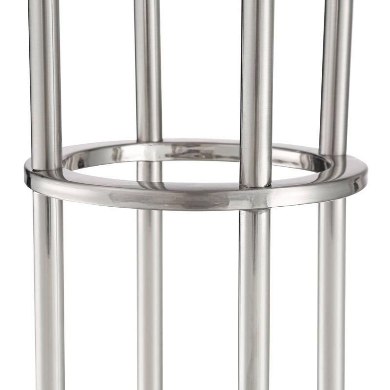 Possini Euro Design Athena Modern Floor Lamp 72" Tall Brushed Nickel 4 Light Tree Clear Outer Opal Inner Double Glass Shade for Living Room Bedroom