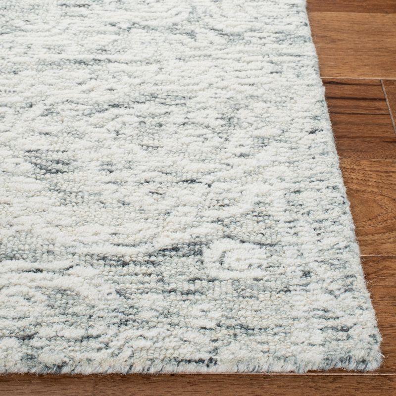 Gray Hand-Tufted Wool Square Area Rug