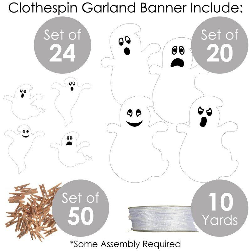 Big Dot of Happiness Spooky Ghost - Halloween Party DIY Decorations - Clothespin Garland Banner - 44 Pieces