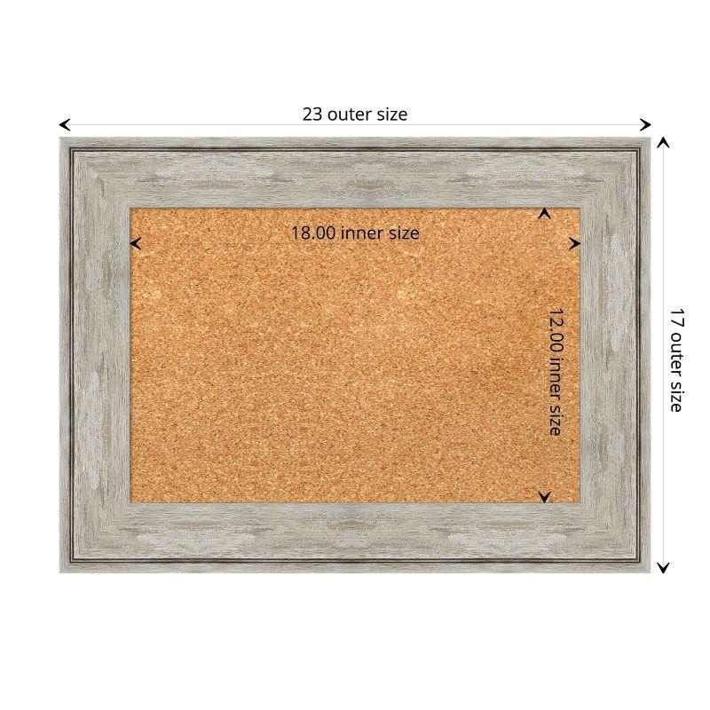 Crackled Metallic Framed Natural Cork Bulletin Board