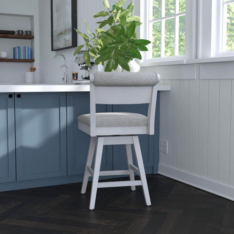Clarion Counter Height Barstool Height Swivel with Footrest, Fog Gray Seat - Hillsdale Furniture