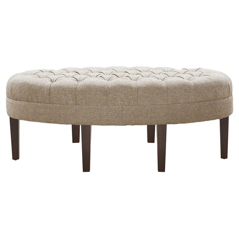 Martin Button Tufted Oval Cocktail Ottoman