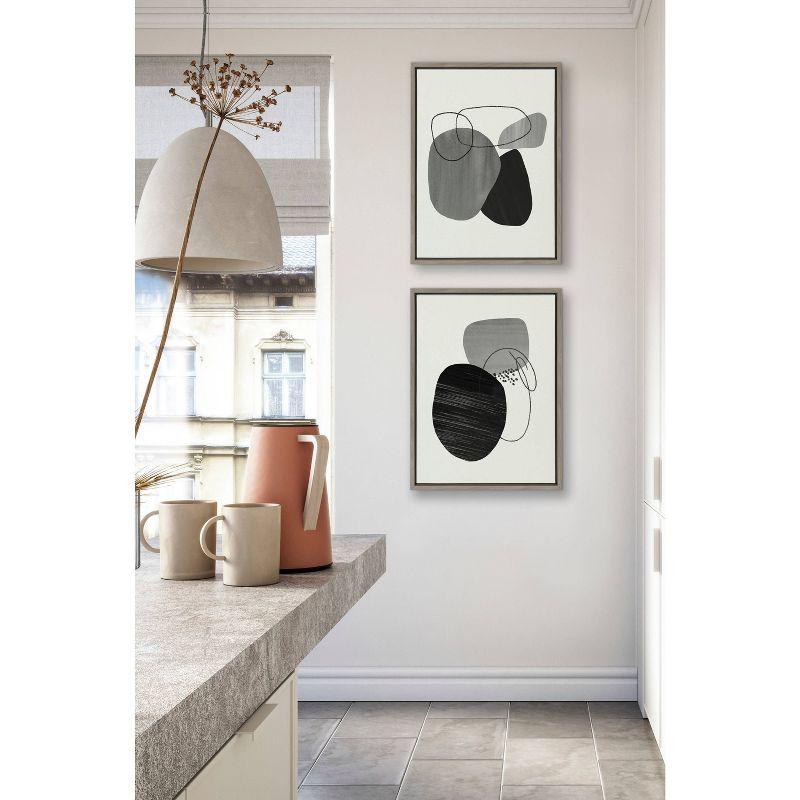 Kate & Laurel All Things Decor (Set of 2) 18" x 24" Sylvie 863 Abstract Rocks and 864 On The Rocks Framed Canvas