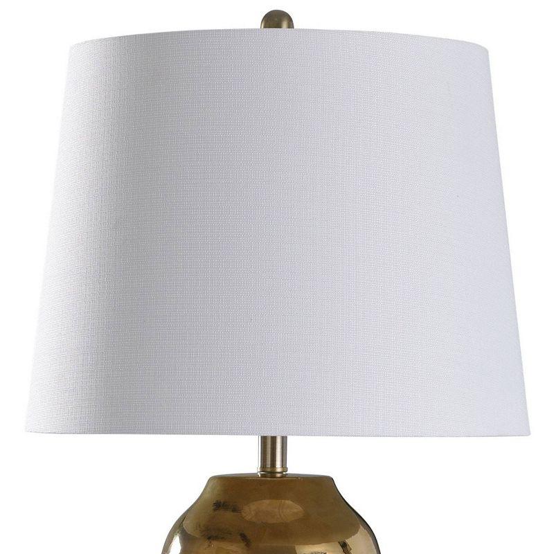 Marloe Gold Ceramic Base Table Lamp - StyleCraft: Metallic Accent, Drum Shade, 3-Way Switch