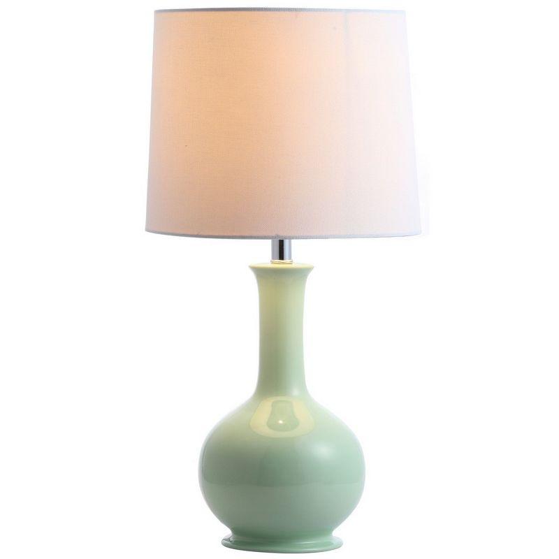 Light Green Ceramic Genie Table Lamp with White Shade