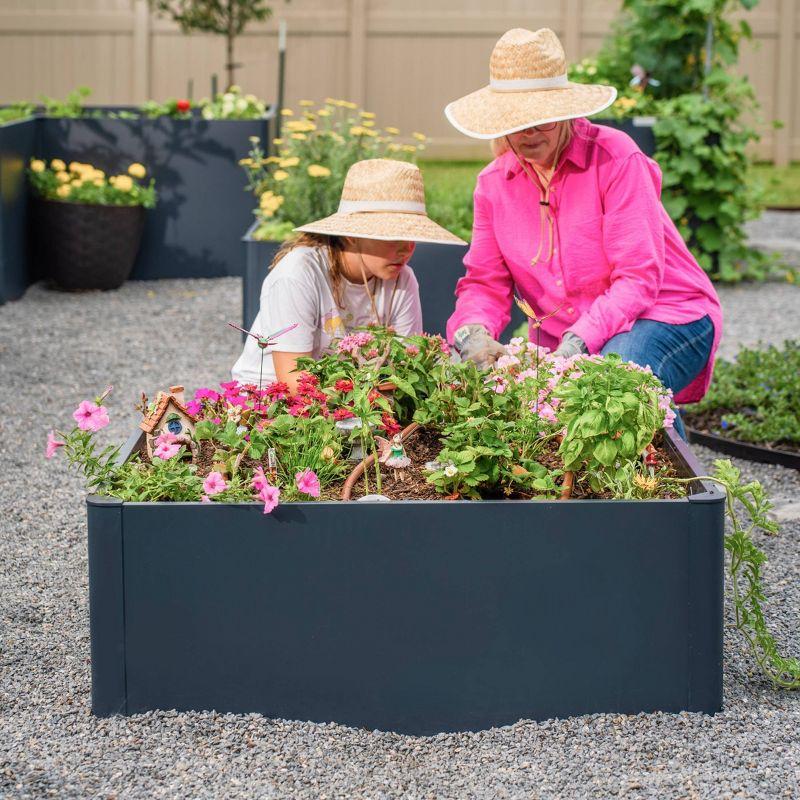 Modern 17" Tall Metal Outdoor Long Planter Box