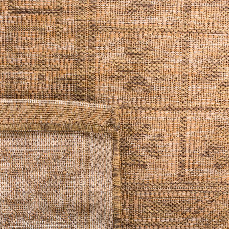 Gold and Natural Flat Woven Synthetic Indoor/Outdoor Rug