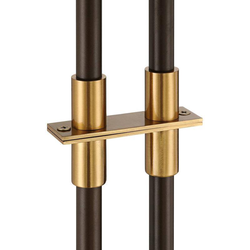 Possini Euro Design Nevada Modern 61 1/2" Tall Standing Floor Lamp Skinny Pole Pull Chain Brown Gold Metal Oil Rubbed Bronze Finish Living Room