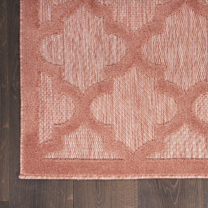 Coral Orange Trellis Flat Woven Synthetic 8' x 10' Rug