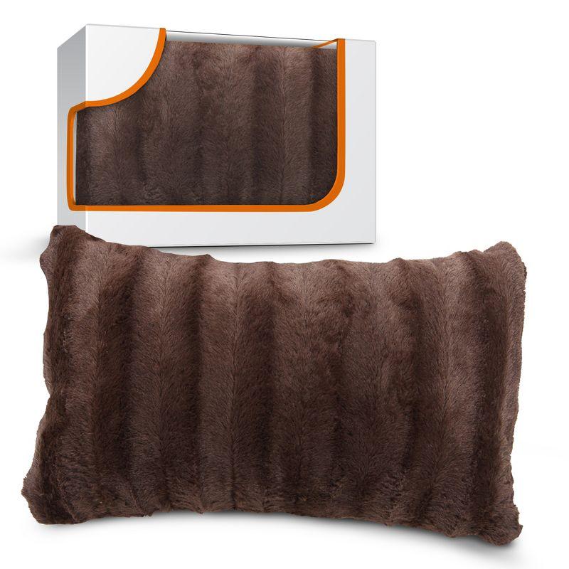 Cheer Collection Decorative Faux Fur Throw Pillow Cover (Pillowcase Only)