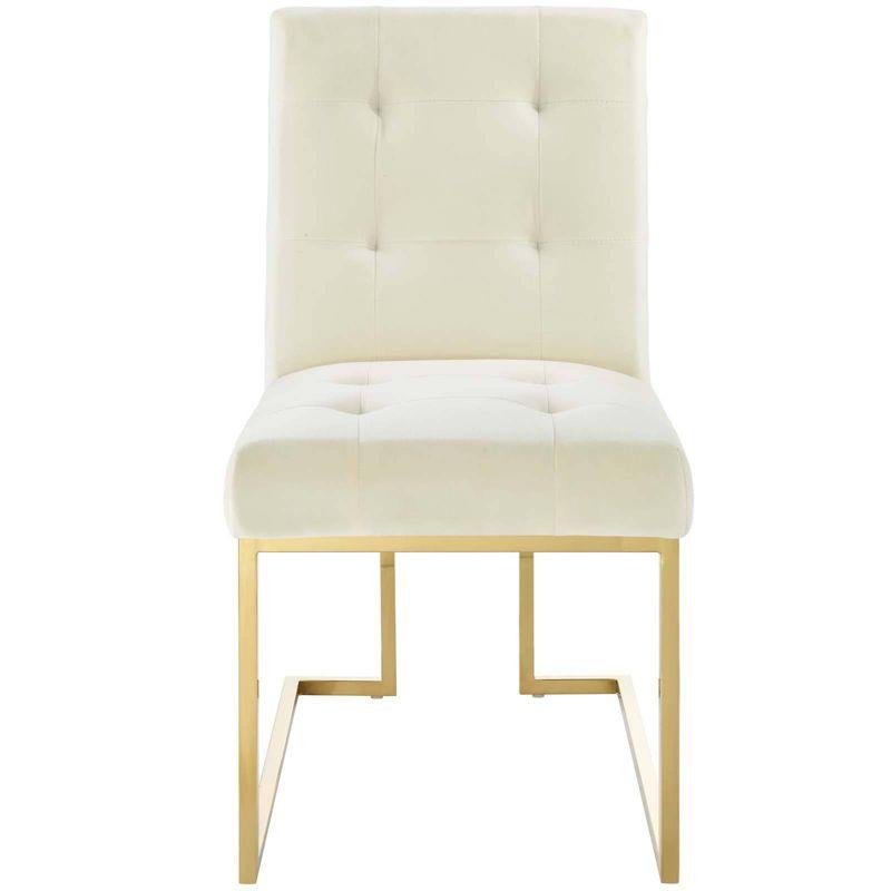 Privy Gold Stainless Steel Performance Velvet Dining Chair Gold/Ivory - Modway