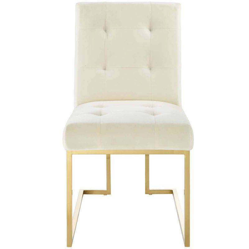 Privy Gold Stainless Steel Performance Velvet Dining Chair - Modway