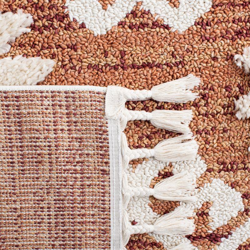 Moroccan Tassel Shag MTS652 Power Loomed Indoor Area Rug - Orange/Ivory - 5'3"x7'6" - Safavieh
