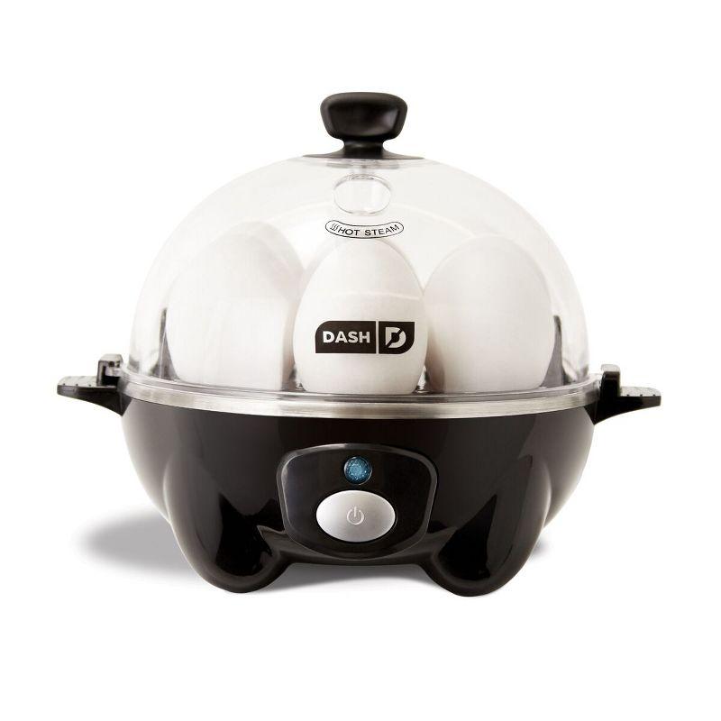 Black Compact 3-in-1 Egg Cooker with Auto Shut-Off