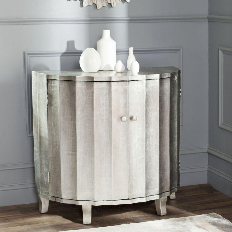 Rutherford Demilune Cabinet - AMH1516 - Silver - Safavieh Couture