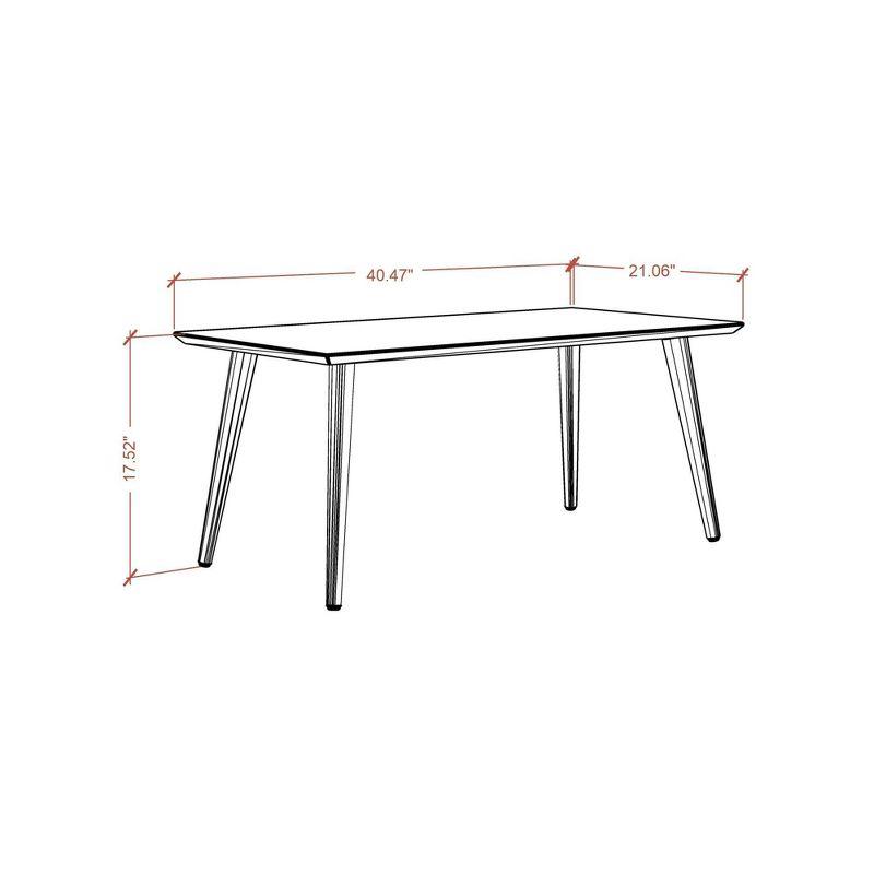 11.81" Utopia High Rectangle Coffee Table with Splayed Legs Off-White - Manhattan Comfort: Mid-Century Modern, MDF, Glossy Finish