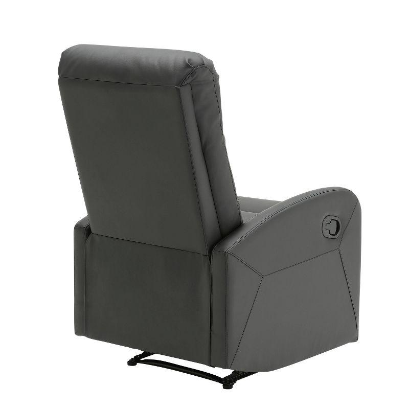 Dormi 24.5" Black Faux Leather Contemporary Recliner Chair