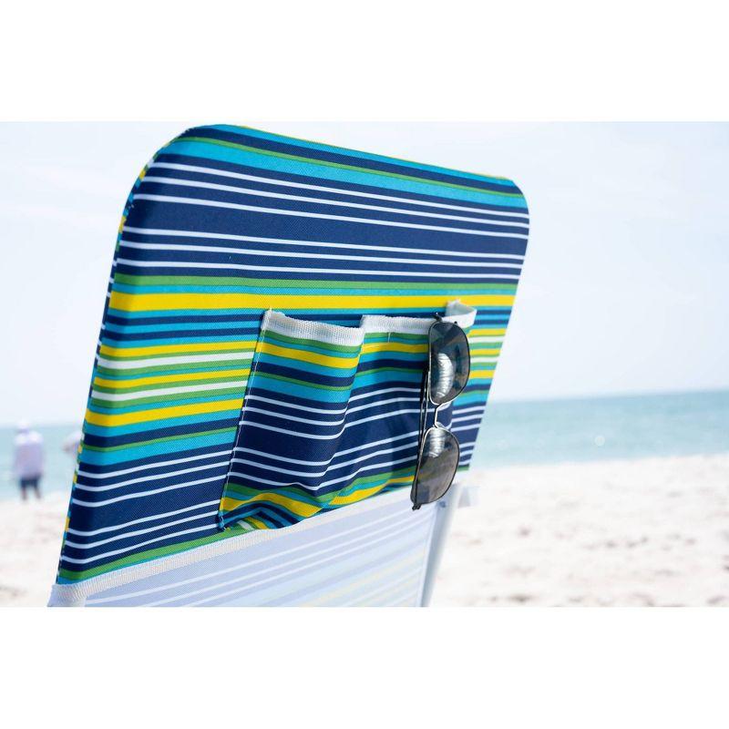 Caribbean Joe Folding Outdoor Portable Beach Chair - Blue/Yellow Stripes