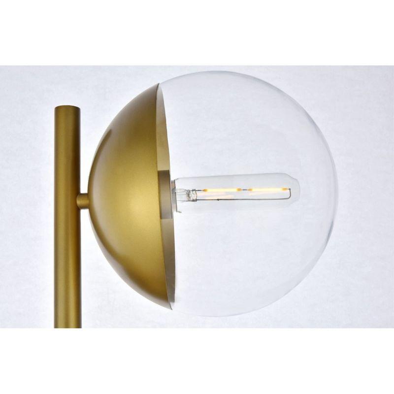 Elegant Lighting Eclipse 3 Lights Brass Floor Lamp With Clear Glass