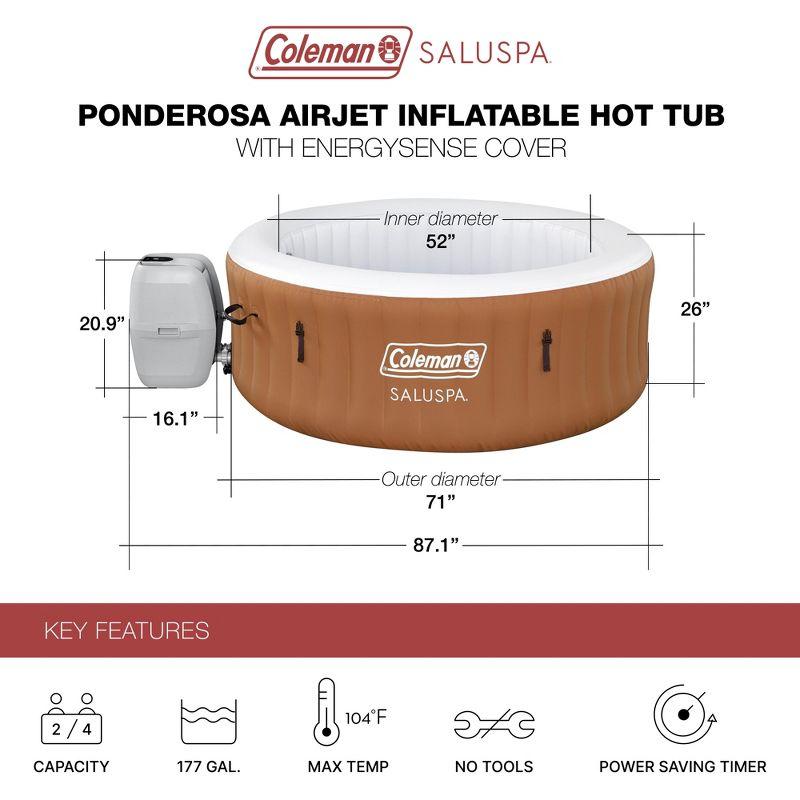 Coleman Ponderosa 4-Person Round Inflatable Hot Tub with EnergySense Cover